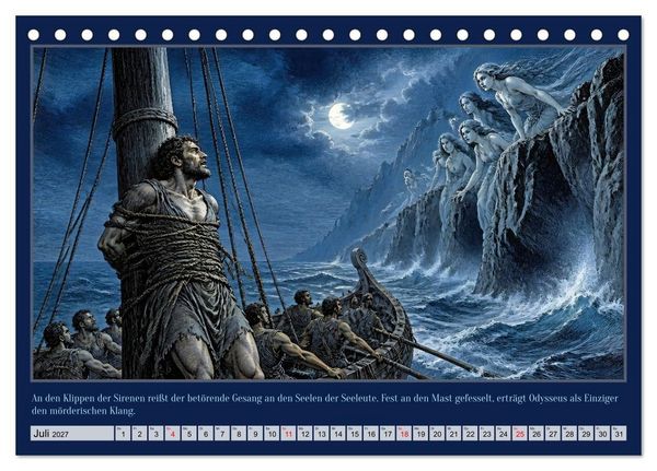 Produktbild: Gegen Sturm und G&ouml;tter: Die Heimkehr des Odysseus (Tischkalender 2027 DIN A5 quer), CALVENDO Monatskalender