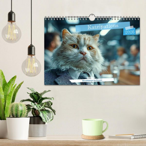 Produktbild: Katzipations - Berufskatzen im Einsatz (Wandkalender 2026 DIN A4 quer), CALVENDO Monatskalender