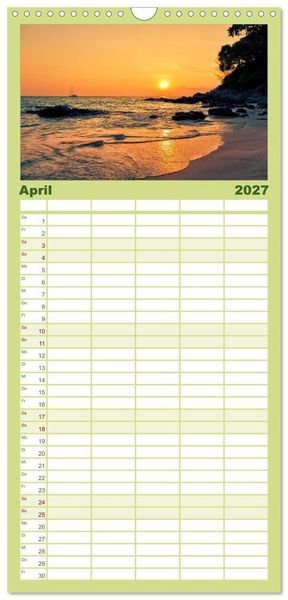 Produktbild: Familienplaner 2027 - Zauberhaftes Thailand mit 5 Spalten (Wandkalender, 21 x 45 cm) CALVENDO
