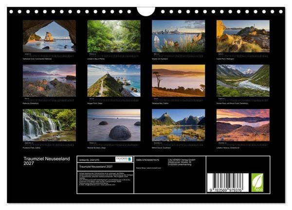 Produktbild: Traumziel Neuseeland 2027 (Wandkalender 2027 DIN A4 quer), CALVENDO Monatskalender