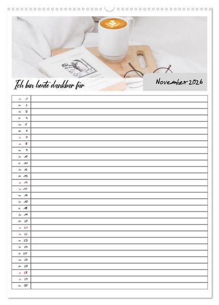 Produktbild: Ich bin dankbar - ein Jahr voller Achtsamkeit (hochwertiger Premium Wandkalender 2026 DIN A2 hoch), Kunstdruck in Hochglanz