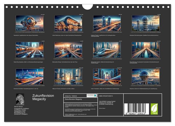 Produktbild: Zukunftsvision Megacity (Wandkalender 2026 DIN A4 quer), CALVENDO Monatskalender