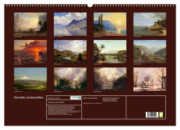 Produktbild: Gemalte Landschaften (Wandkalender 2026 DIN A2 quer), CALVENDO Monatskalender