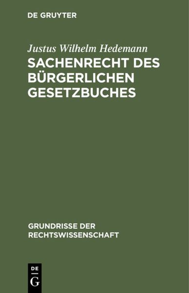 Produktbild: Sachenrecht des B&uuml;rgerlichen Gesetzbuches