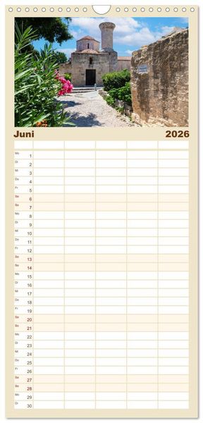Produktbild: Familienplaner 2026 - Rhodos und Symi mit 5 Spalten (Wandkalender, 21 x 45 cm) CALVENDO