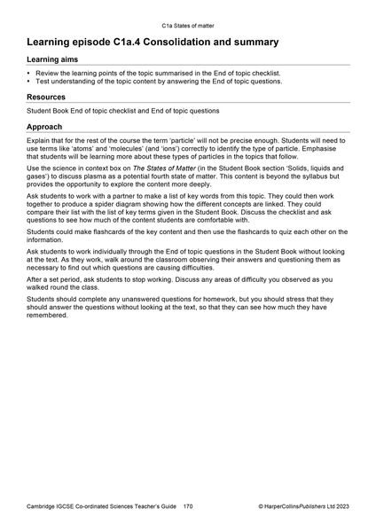 Produktbild: Cambridge Igcse(tm) Co-Ordinated Sciences Teacher Guide