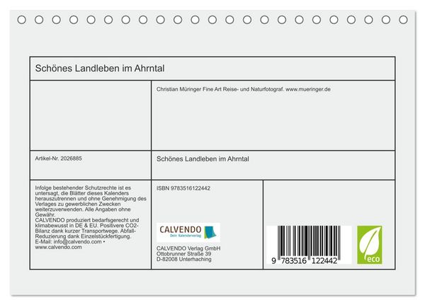 Produktbild: Sch&ouml;nes Landleben im Ahrntal (Tischkalender 2026 DIN A5 quer), CALVENDO Monatskalender