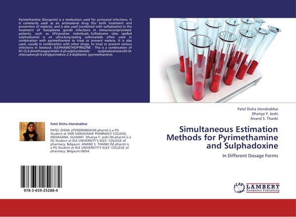 Produktbild: Simultaneous Estimation Methods for Pyrimethamine and Sulphadoxine
