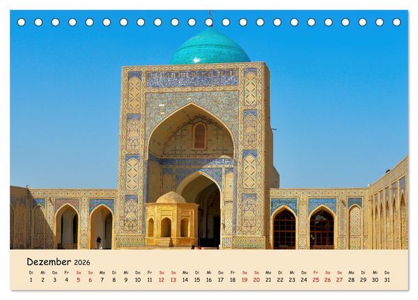 Produktbild: Usbekistan, Perlen der Seidenstra&szlig;e (Tischkalender 2026 DIN A5 quer), CALVENDO Monatskalender