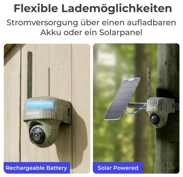 Produktbild: Reolink Go Series G450 with Solar Panel 2 GSM IP &Uuml;berwachungskamera 3840 x 2160 Pixel