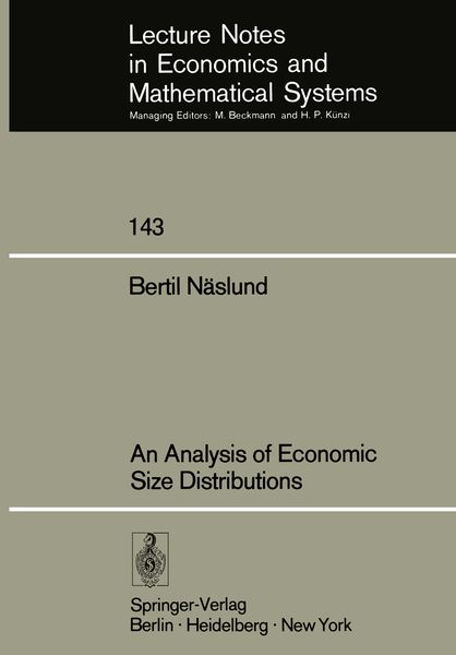 Produktbild: An Analysis of Economic Size Distributions