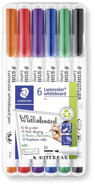 STAEDTLER Whiteboard-Marker Lumocolor whiteboard pen 301, 6er Set