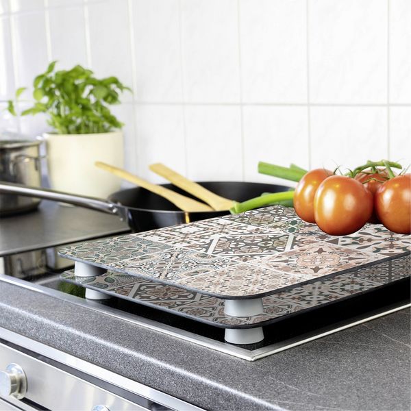 Produktbild: Herdabdeckplatte Universal Mod. Kachel, 2er Set, f&uuml;r alle Herdarten geeignet