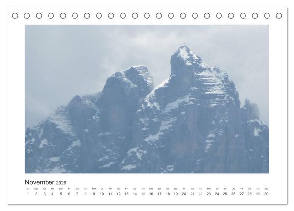 Produktbild: Die sch&ouml;nsten Gipfel der Alpen - Giganten aus Fels und Eis (Tischkalender 2026 DIN A5 quer), CALVENDO Monatskalender