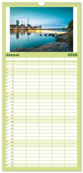 Produktbild: Familienplaner 2026 - Helsinki - Eine wundersch&ouml;ne Reise in die finnische Hauptstadt. mit 5 Spalten (Wandkalender, 21 x 45 cm) CALVENDO