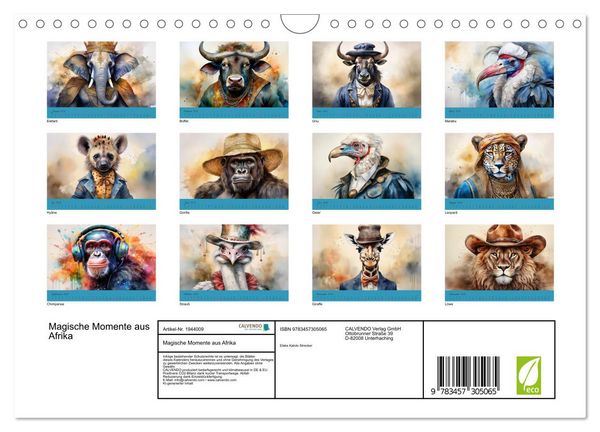 Produktbild: Magische Momente aus Afrika (Wandkalender 2026 DIN A4 quer), CALVENDO Monatskalender