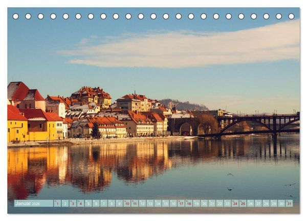 Produktbild: Maribor - Entspannde Stadt am Ufer der Drau (Tischkalender 2026 DIN A5 quer), CALVENDO Monatskalender