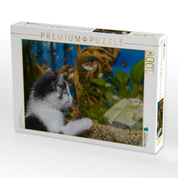 Produktbild: CALVENDO Puzzle Katze Hope und die Fische | 1000 Teile Lege-Gr&ouml;&szlig;e 64x48cm Foto-Puzzle f&uuml;r gl&uuml;ckliche Stunden