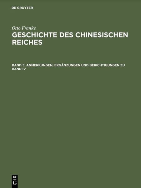 Produktbild: Anmerkungen, Erg&auml;nzungen und Berichtigungen zu Band IV
