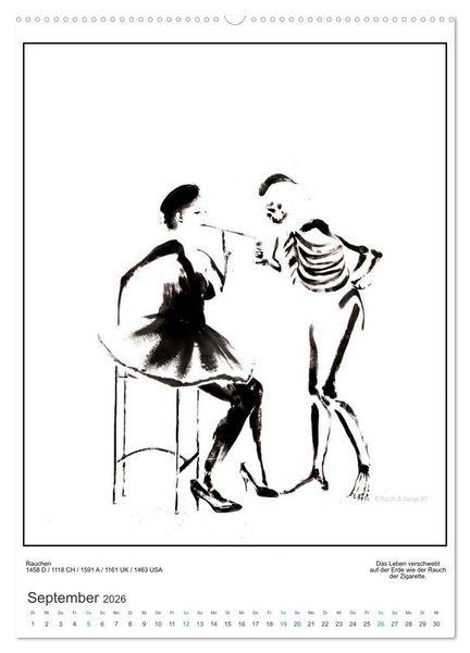 Produktbild: Totentanz Damenwahl Haiku Zenga Photo (hochwertiger Premium Wandkalender 2026 DIN A2 hoch), Kunstdruck in Hochglanz