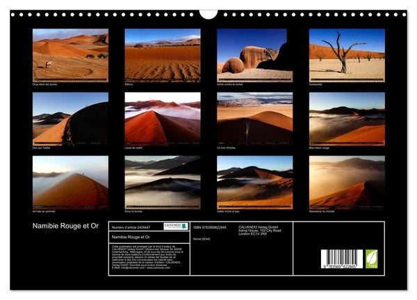 Produktbild: Namibie Rouge et Or (Calendrier mural 2027 DIN A3 vertical), CALVENDO calendrier mensuel