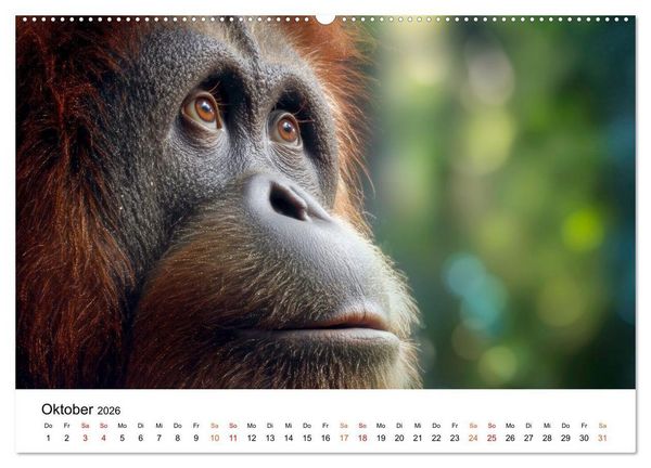 Produktbild: Orang Utans - Leben in den Baumkronen (hochwertiger Premium Wandkalender 2026 DIN A2 quer), Kunstdruck in Hochglanz