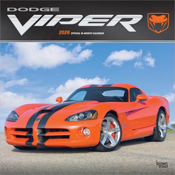 Produktbild: Dodge Viper Official 2026 12 X 24 Inch (Hanging) Monthly Square Wall Calendar Plastic-Free