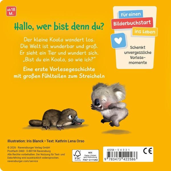 Produktbild: Mein erstes Vorlese-F&uuml;hlbuch - Bist du ein Koala?
