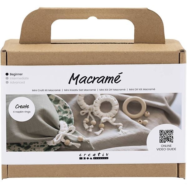 Produktbild: Creativ Company Mini Kreativ Set Macram&eacute;, 4 x Serviettenring, Creme