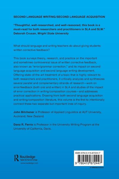 Produktbild: Written Corrective Feedback in Second Language Acquisition and Writing