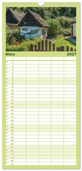 Produktbild: Familienplaner 2027 - Entdeckungen auf der Insel R&uuml;gen mit 5 Spalten (Wandkalender, 21 x 45 cm) CALVENDO
