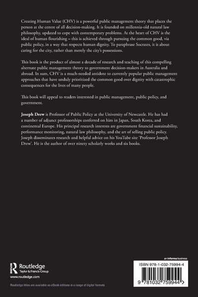 Produktbild: Creating Human Value as Public Management Theory