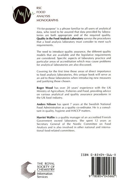 Produktbild: Quality in the Food Analysis Laboratory