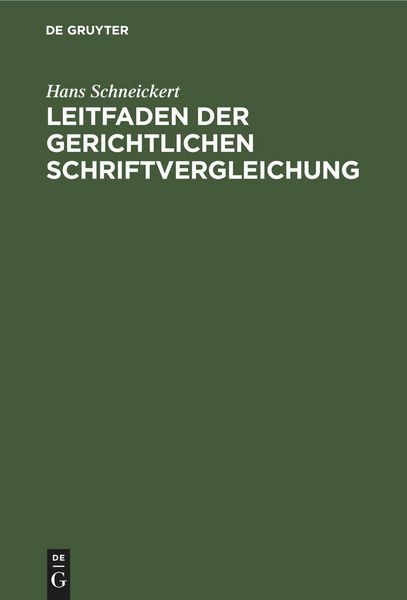 Produktbild: Leitfaden der gerichtlichen Schriftvergleichung