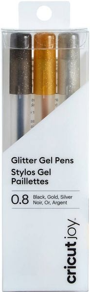 Cricut GLITTER Stiftset Schwarz, Silber, Gold