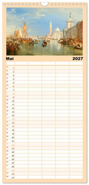 Produktbild: Familienplaner 2027 - Venedig - Gem&auml;lde aus drei Jahrhunderten. Kunstkalender mit 5 Spalten (Wandkalender, 21 x 45 cm) CALVENDO