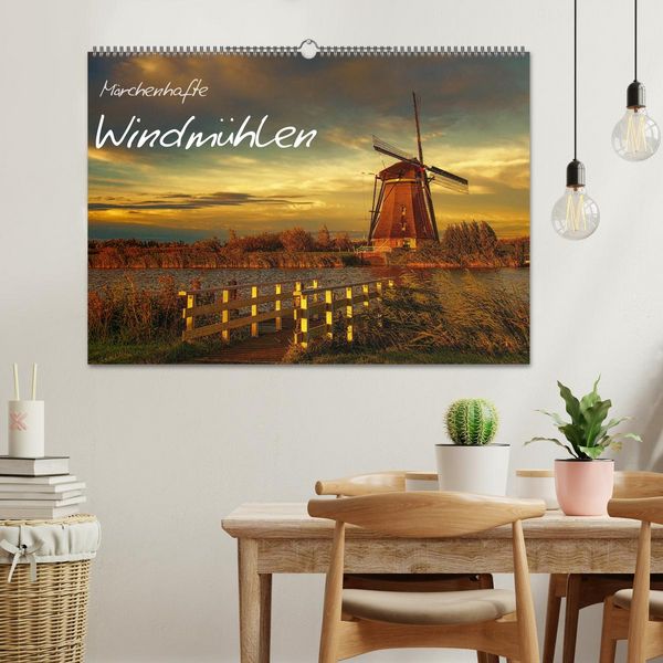 Produktbild: M&auml;rchenhafte Windm&uuml;hlen (Wandkalender 2026 DIN A2 quer), CALVENDO Monatskalender