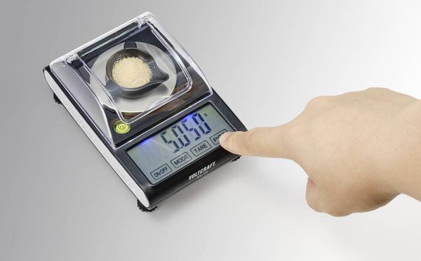 Produktbild: VOLTCRAFT PS-50 Pr&auml;zisionswaage W&auml;gebereich (max.) 50 g Ablesbarkeit 0.001 g batteriebetrieben, &uuml;ber USB Schwarz