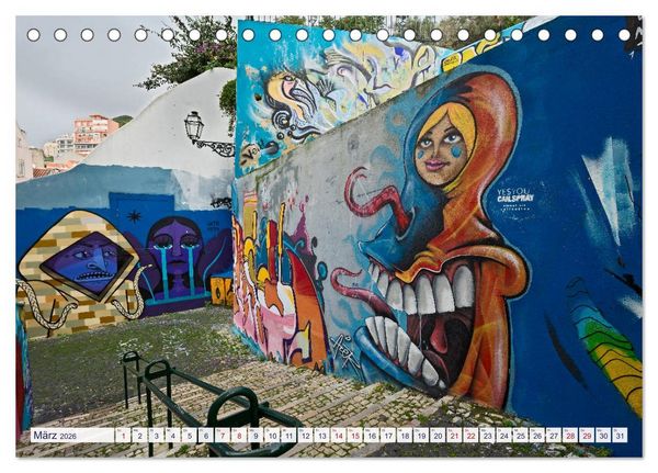 Produktbild: LISSABON GRAFFITI (Tischkalender 2026 DIN A5 quer), CALVENDO Monatskalender