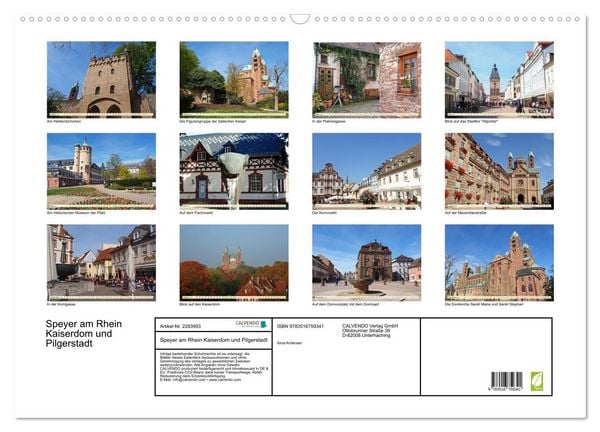 Produktbild: Speyer am Rhein Kaiserdom und Pilgerstadt (Wandkalender 2027 DIN A2 quer), CALVENDO Monatskalender