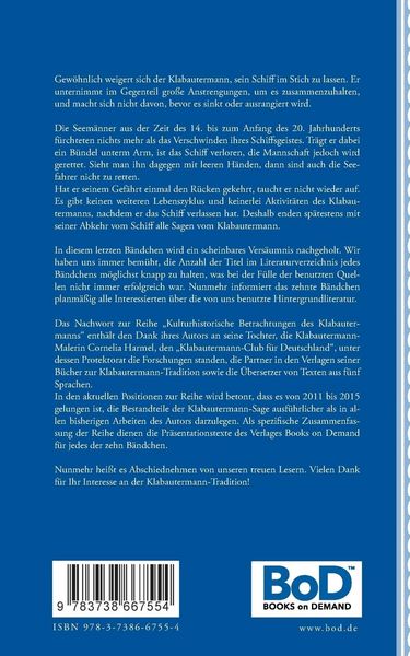 Produktbild: Kulturhistorische Betrachtungen des Klabautermanns - Zehntes B&auml;ndchen