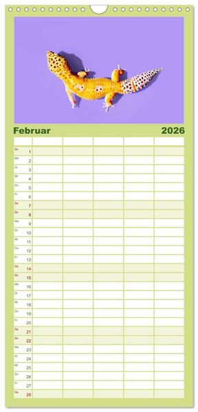 Produktbild: Familienplaner 2026 - Reptilien - Tierische Farbenpracht mit 5 Spalten (Wandkalender, 21 x 45 cm) CALVENDO