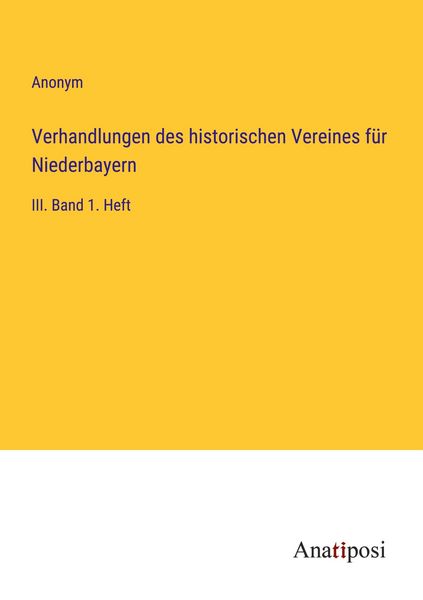 Produktbild: Verhandlungen des historischen Vereines f&uuml;r Niederbayern