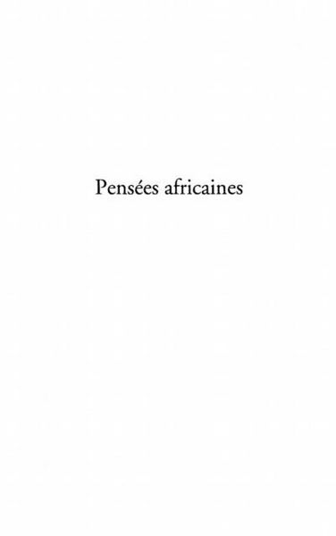 Produktbild: Pensees africaines