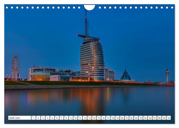 Produktbild: Bremen und Bremerhaven - Nachtaufnahmen (Wandkalender 2026 DIN A4 quer), CALVENDO Monatskalender