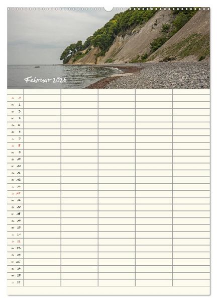 Produktbild: R&uuml;gen - Urlaubsparadies an der Ostsee - Familienplaner (Wandkalender 2026 DIN A2 hoch), CALVENDO Monatskalender