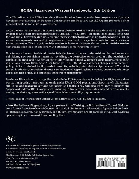 Produktbild: RCRA Hazardous Wastes Handbook