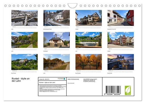 Produktbild: Runkel - Idylle an der Lahn (Wandkalender 2027 DIN A4 quer), CALVENDO Monatskalender