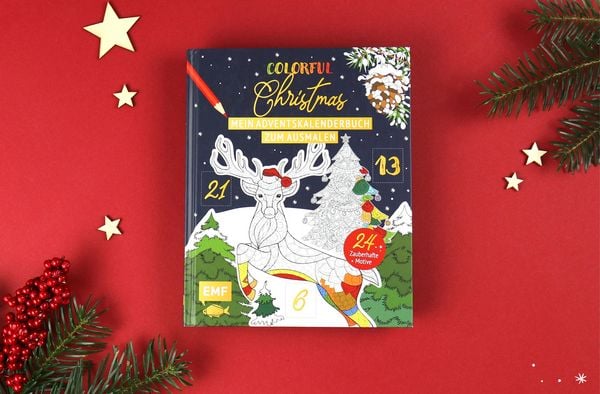 Produktbild: Mein Adventskalender-Buch zum Ausmalen: Colorful Christmas