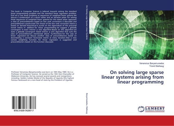 Produktbild: On solving large sparse linear systems arising from linear programming